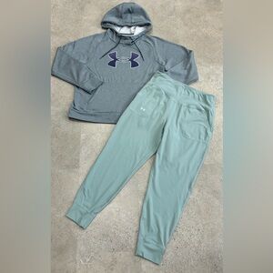 Womens UNDER ARMOUR Hoodie Sweatshirt & Jogger Leggings, sz Large